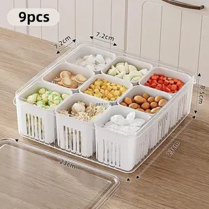 [SBS] kotak saringan wadah bawang dengan penutup saringan air toples 9 Sekat