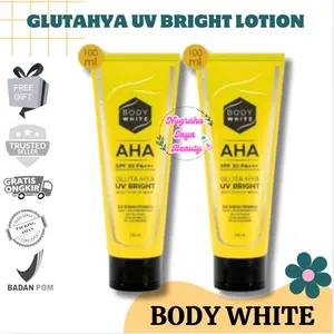 Body White Aha Gluta-Hya Uv Bright Body Tone-Up Serum Sunscreen 100ml Mencerahkan
