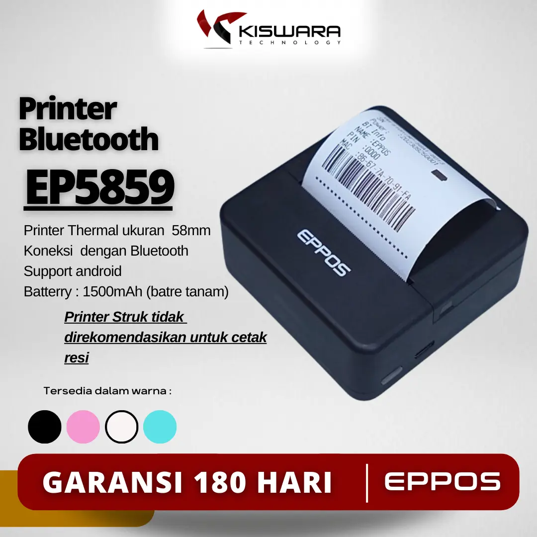 Pocket Mini Printer Bluetooth EPPOS EP5859 [Black]