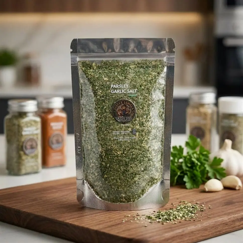 Pouch Refill - Parsley Garlic Salt Original 100g Bumbu Tabur Diet, Menu Rebus Jadi Enak Seasoning Salt Premium Tekstur Lebih Halus