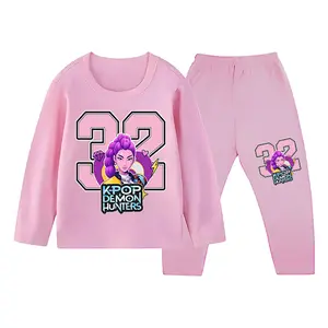 Setelan Baju Tidur Anak Perempuan Gambar Kpop Demon Hunters Piyama Panjang Ukuran XS-XXL ID 2078 Nyaman Dicetak DTF