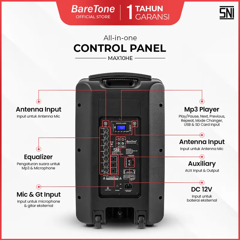 Speaker Portable BareTone MAX10HE Type 10Inch 4