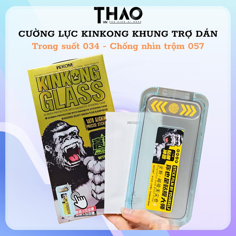 [Có kính IP17] Kính cường lực KinKong WEKOME khung tự dán trong suốt Hoặc chống nhìn trộm 2 CHIỀU dành cho iPhone Phụ kiện, bảo vệ màn loa nano, bảo vệ màn hình tránh va đập và trầy xước