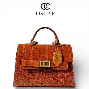 OSCAR Tas Cherry Kecil Kulit Croco Wanita model Handbag Sling Bag kekinian 1 ruang Tas simple cewek terbaru Tas kondangan Selempang