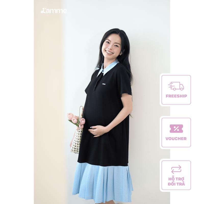 [L'AMME] Váy suông váy hè AMY Dress thiết kế dáng suông phối cổ sơ mi và chân váy đuôi cá chất liệu cotton mềm cao cấp nhẹ nhàng và thoáng mát, phù hợp phong cách nhẹ nhàng, thanh lịch, đi làm và dạo phố váy bầu suông mùa hè