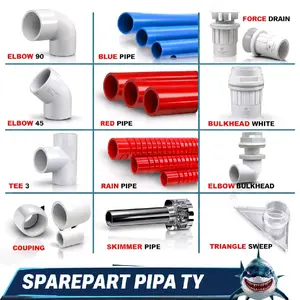 SPARE PART PIPA MERAH PLUS SKIMMER LENGKAP RANGKAI SENDIRI Pipa Aquarium 20 mm & 25 mm Pompa Optimal 50 cm sirkulasi output