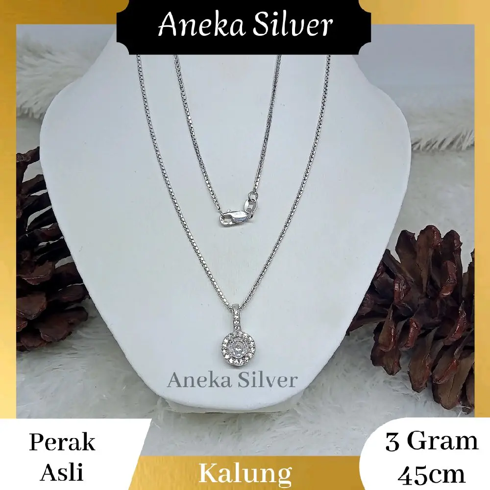 Kalung Itali Santa + Liontin Mata Variasi, Perak 925 Kalung Itali Santa + Liontin Mata Variasi, Perak 925
