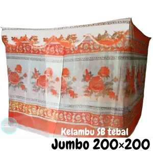 Kelambu Nyamuk Kain Tebal SB UK Jumbo 200x200 Motif SB Kuat Premium Anti Nyamuk Model Kotak Tersedia 3 Ukuran Made in Indonesia