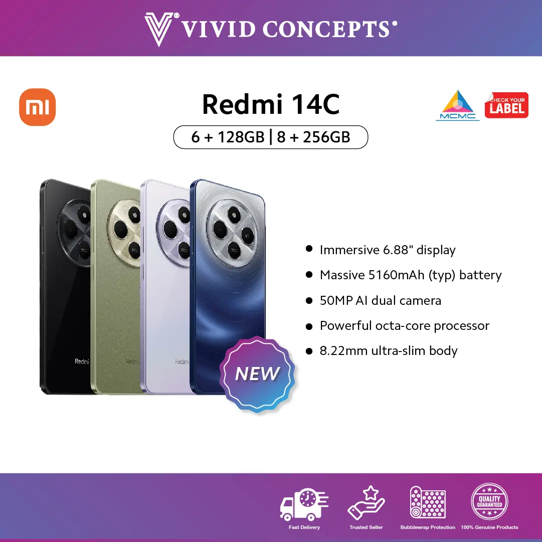 [New Arrival] Malaysia Set Redmi 14C 4G (6+128GB) / (8+256GB)