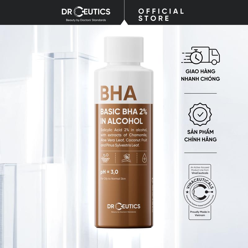 DRCEUTICS Basic BHA 2% In Alcohol Dung Dịch Hỗ Trợ Làm Sạch Dầu Cho Da 100ml - 200ml Skincare