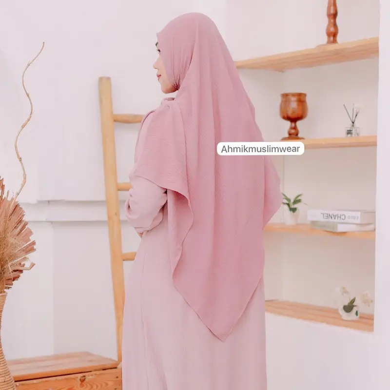 Pashtan jumbo zipper pashmina instan resleting khimar instan simpel 2