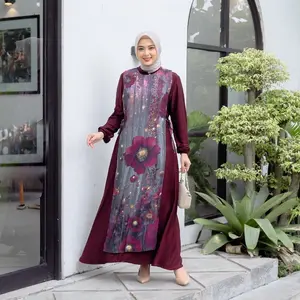 JUWITA - Gamis Rompi Lepas Pasang Dress Vest lepas pasang Motif Dipi Mix Rayon Silk Lembut Adem Nyaman Busui