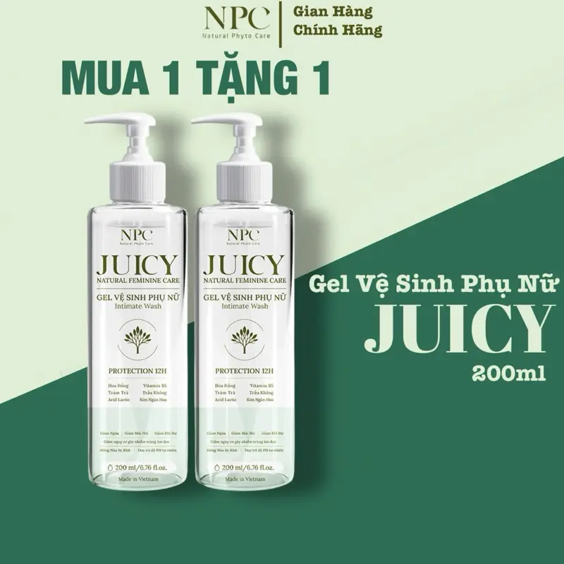 MUA1 TẶNG1 Gel vệ sinh NPC Juicy chai 200ml trầu không tràm trà an toàn cho mẹ bầu không parẩbens- dung dịch vệ sinh phụ nữ Women