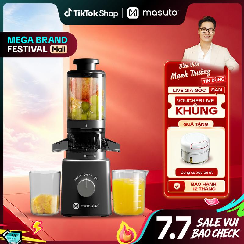 Máy ép chậm Masuto - Bestseller- ép nguyên quả kiệt bã dung tích 0,6l