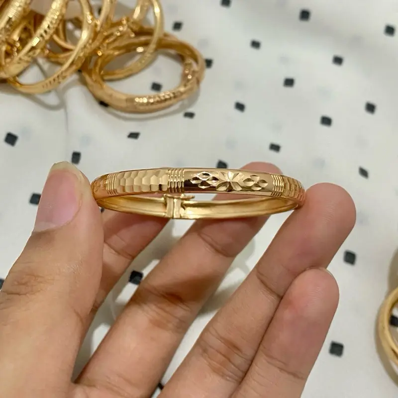 [AK5.1] Gelang Swasa Anak Kuwung 5 mm Motif Ringan Bulat Awet Tahan Karat Lebar 5 mili 4