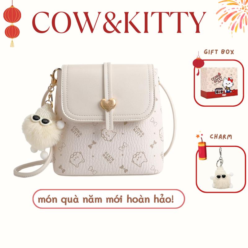  Món quà năm mới hoàn hảo!Cow&Kitty - Túi Cổ Điển Màu Xanh Hồng Đáng Yêu Túi Đeo Chéo Và Đeo Vai Với Quyến Rũ Lông Thú Dễ Thương Dành Cho Nữ Màu Mới 
