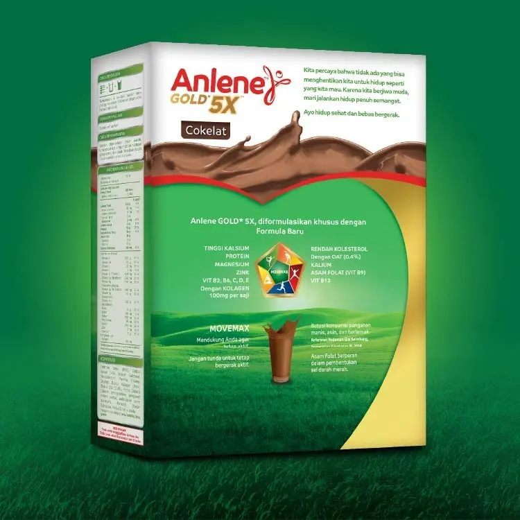 Anlene Gold 5X Susu Dewasa Coklat 240g - Tulang & Sendi 1