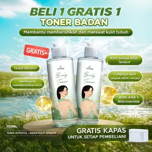 2 TONER BADAN WHITENING BPOM GRATIS KAPAS NIACINAMIDE GLYCOLIC ACID