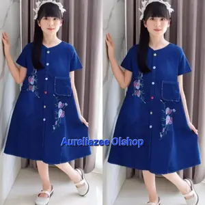 Dress Jeans Anak Motif Karakter Anak Umur 1-15 tahun