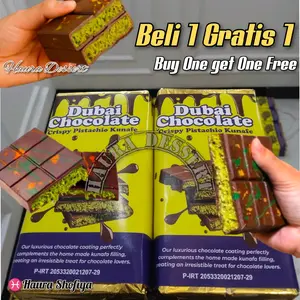 (BELI 1 GRATIS 1) Coklat Dubai Crispy "PISTACHIO KUNAFE" Berat ±250 gr Chocolate Viral Makanan Camilan Cokelat Choco Food