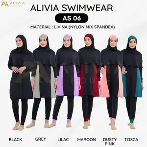 Alivia House - ALIVIA SWIMWEAR AS06 BAJU RENANG MUSLIMAH  Panjang Syari Dewasa