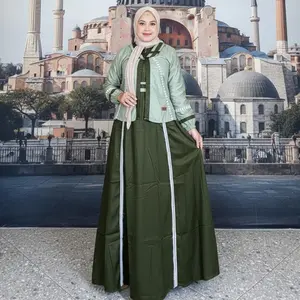Gamis Amanda Sahila Rayon Twill Premium Mix Katun Twill Cardigan (Free Pouch)