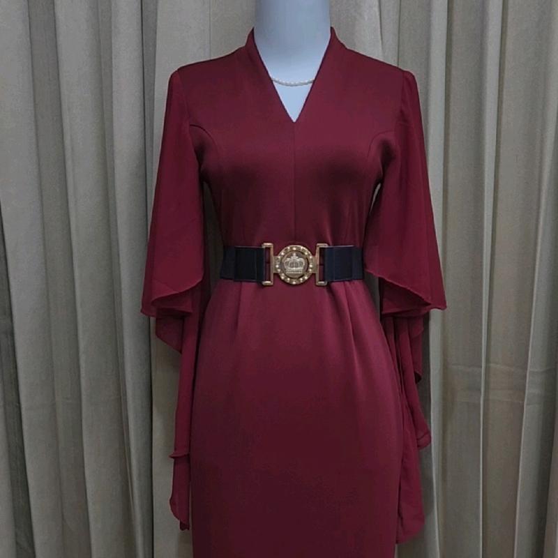 LooWear Bodycon Long Dress Butik Wanita Kondangan Casual Formal Vintage Premium Bangkok Terbaru Scuba Lembut Nyaman Panjang Simple 2
