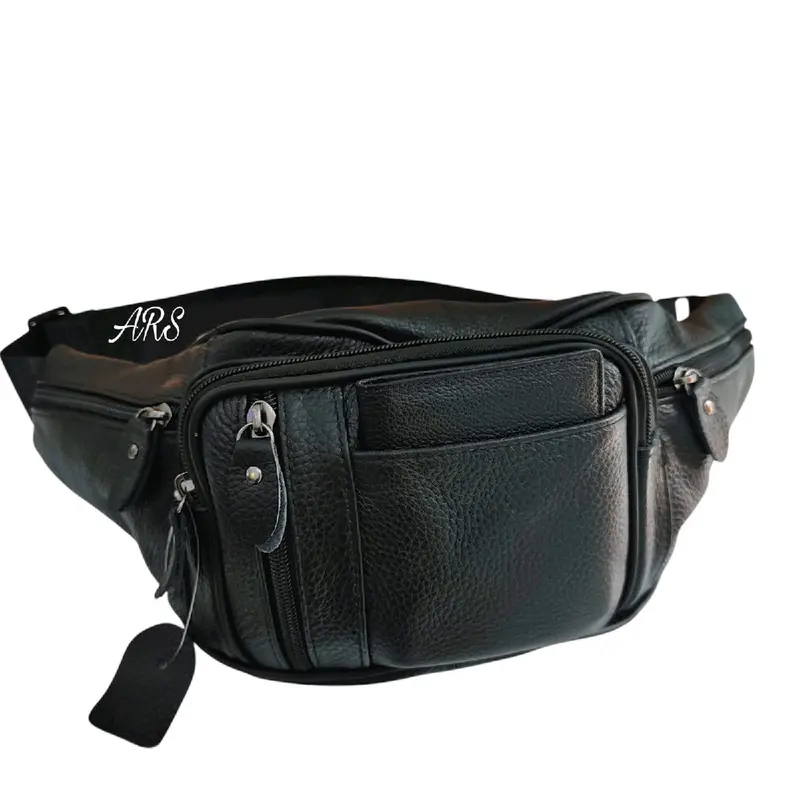 Tas kulit waistbag pria tas selempang bahu kulit asli cowok maskulin tas travel tas casual kulit sapi 1