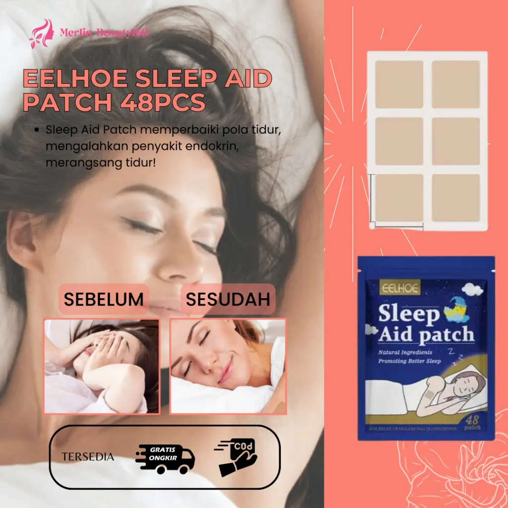 EELHOE Sleep Aid Patch 48pcs Sleeping Patch Sleep Patch Sticker Plester Bantu Tidur Anti Insomnia Sleep Patch Bantu Tidur Relieve Insomnia Muscle Tension Physical Fatigue And Anxiety Plester Mulut
