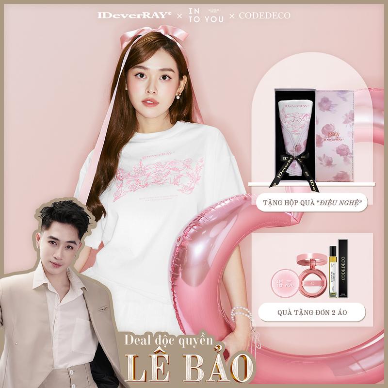 [20.10 HỘP ĐIỆU NGHỆ] Áo thun IDeverRAY x Á Hậu Tường San unisex nam nữ cao cấp thời trang chính hãng - Hộp quà tặng 20/10 kèm túi xách [Eyes On You - Yêu thầm] form oversize chất liệu vải cotton 260gsm