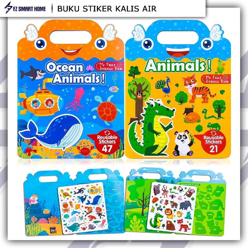 Sticker Book for Kids Buku Sticker Kanak Kanak Kalis Air Reusable ...