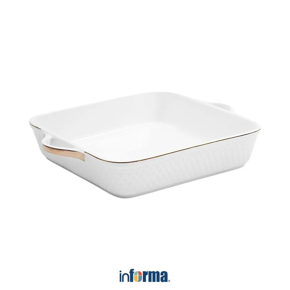 Appetite Nichola Loyang Square 25X25X4 cm - Putih Cake Mold Oven Tray Pastry Pan