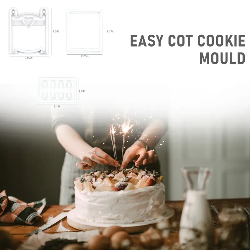 Dụng Cụ Cắt Bánh Quy Bằng Nhựa Hình Cũi 3D, Dụng Cụ Trang Trí Bánh Quy, Kẹo Sô Cô La, Thủ Công, 3 Gói 3
