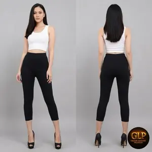 Legging 7/8 Polos/Legging wanita/legging lembut/Legging nyaman Hitam Tebal