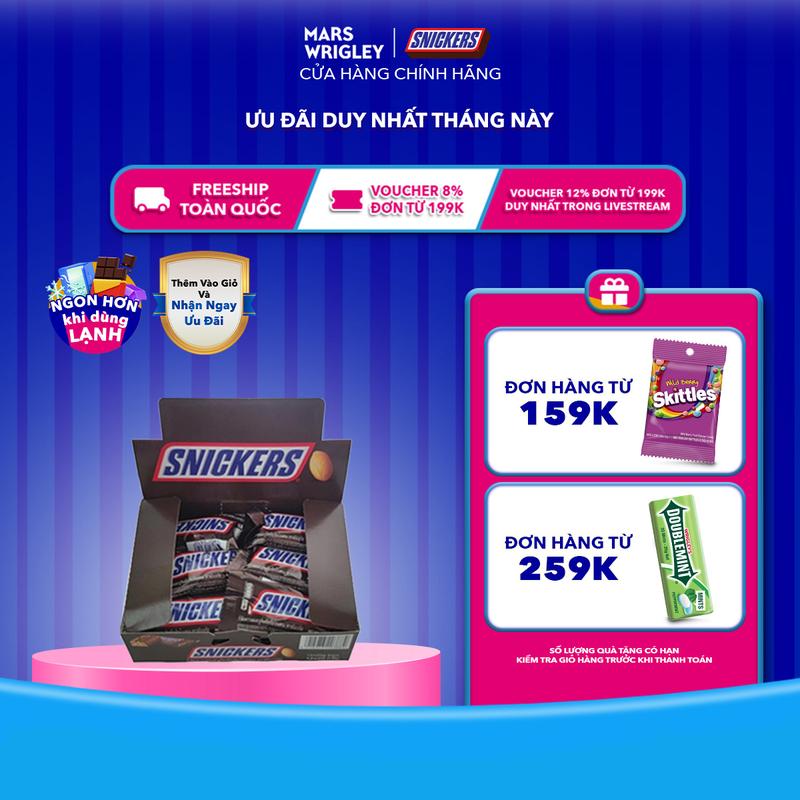  Hộp Kẹo Socola Snickers 240g  12 thanh x 20g  