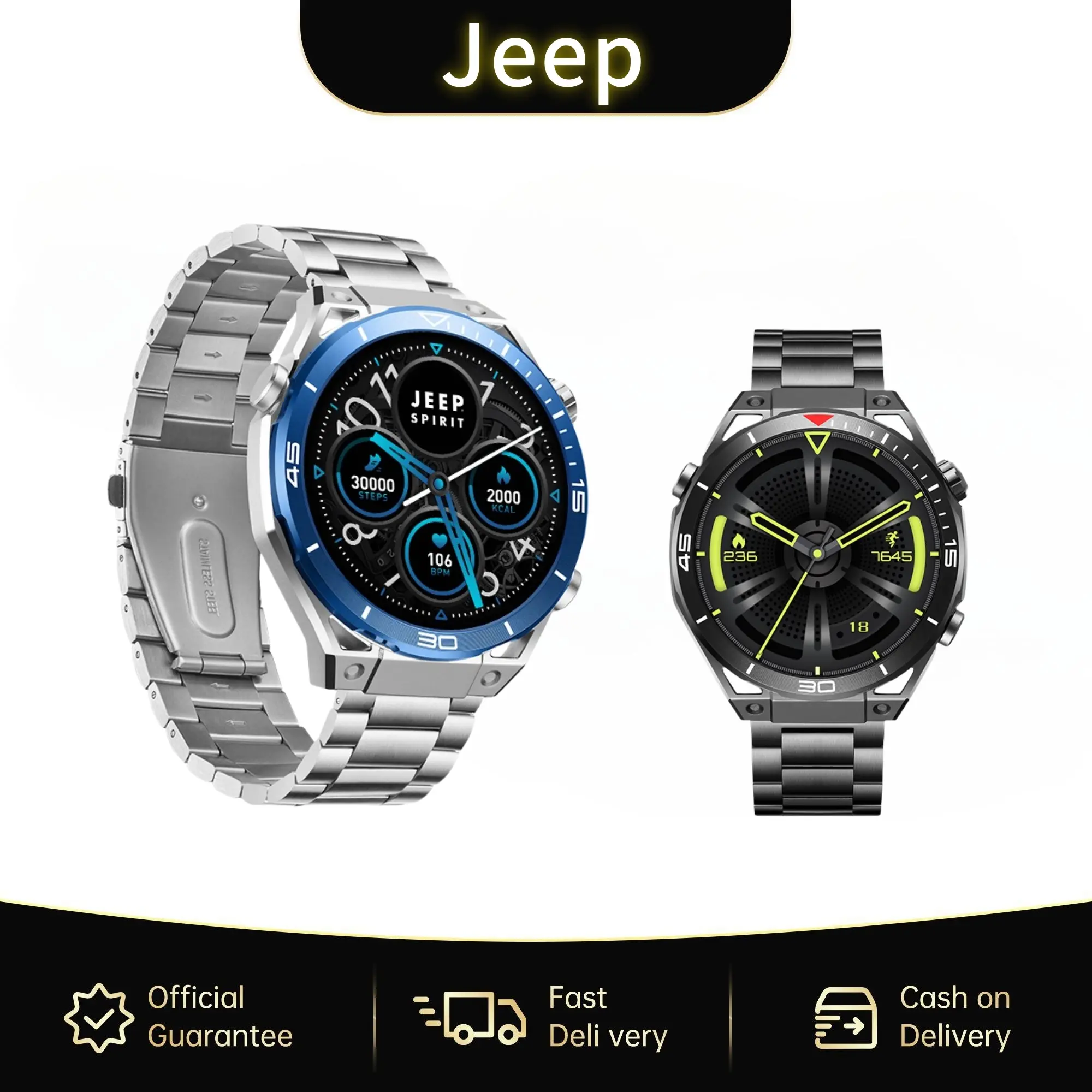 Jeep SmartWatch SW025 SmartWatch AMOLED HD Screen Always On Display Women Watches Bluetooth Call IP68 Waterproof Sport Fitness Men Smartwatch