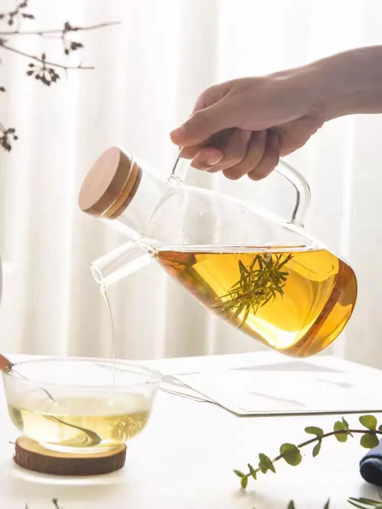 [Bubble+Dus] Alby Mart Botol Teko Kaca Minyak Tempat Penyimpanan Minyak Estetik Oil Pot Dapur Kayu
