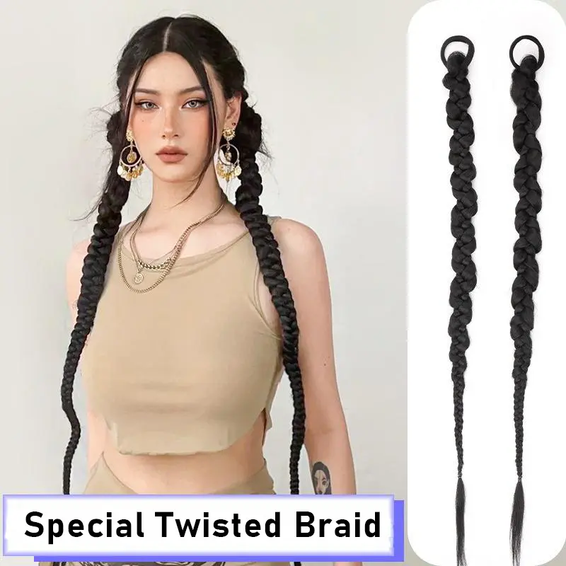 Twisting Dirty Braid Boxing Braid 2 Dresses Cute 70cm Fried Dough Twists Two Braids