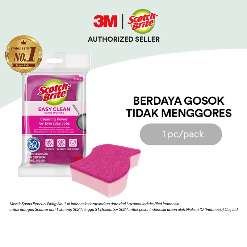 3M Scotch-Brite Easy Clean Scrub Sponges, Sabut Spons 0
