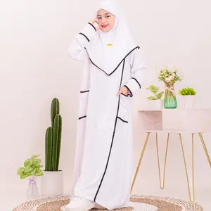 KHANIA SYAR'I SETT Gamis Anak 5-13 Tahun Crinkle Airflow Premium Free Khimar Motip Polos List Baju Gamis Lebaran Terlaris 2024 Wanita Khimar Syari Dress Haji Simple Basic Maroon Brown