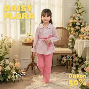 DAISY FLORA SETELAN BUNGA ANAK VIRAL TALI PINGGANG PITA 1 - 10 TAHUN