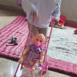 Mainan Boneka Stroller Lengkap Nangis Mama Papa dengan Troli Bayi Anak Perempuan Plastik Dolls Toys