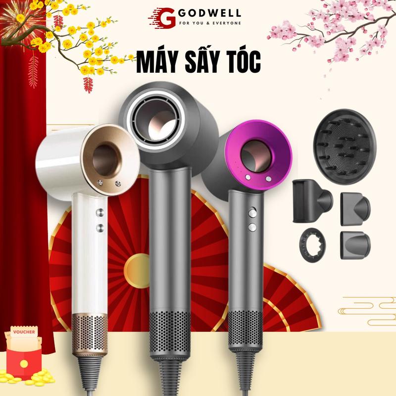  Máy Sấy Tóc GODWELL Tạo Kiểu Ion Âm Công Suất Lớn 2800W 2 Chiều Nóng Lạnh Có 3 Chế Độ Sấy - Máy Sấy Tóc GODWELL Công Nghệ Ion Âm – Làm Mượt Tóc Chống Xơ Rối 