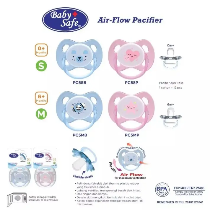 BABYSAFE Air Flow Pacifier with Cover Empeng Bayi Baby Safe Soother