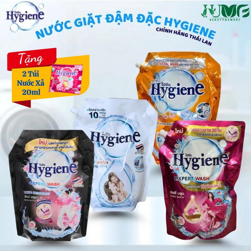  Nước Giặt  HYGIENE Thái Lan 1800ML - Giặt Xả Làm Sạch Vải Lưu Hương Lâu - Tặng Kèm 2 Túi Xả 20ml Ngẫu Nhiên 