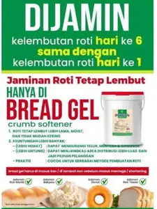 Pelembut dan pelembab donat, roti, bakpau, cakwe, odading dll, kemasan 250 gram, kelembutan tahan sampai hari ke 6