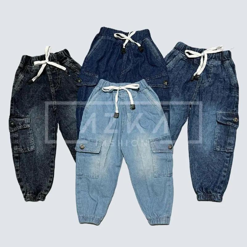 Celana Jeans Joger Cargo Anak 1-10 Tahun dengan Pinggang Variasi Tali Anti Melorot - Fashion 0