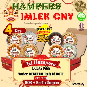 READY STOK HAMPERS BOX IMLEK isi 4 Homemade Kemasan Toples 250g Halal BEBAS PILIH VARIAN Gift Parcel Imlek