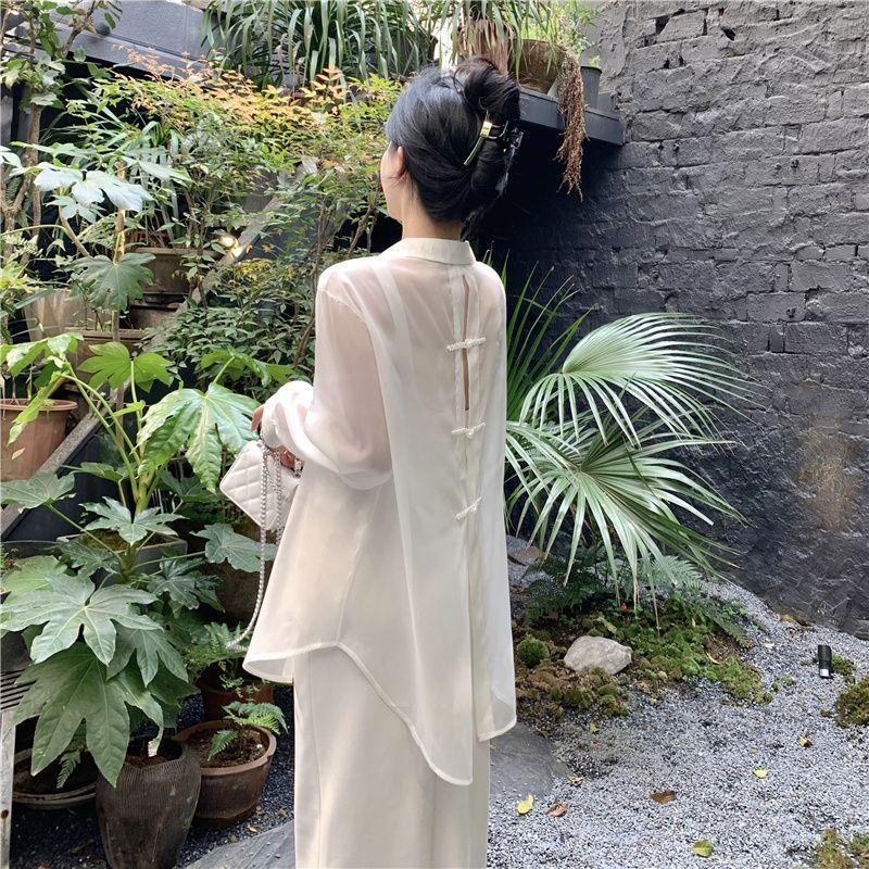 Product Introduction of Áo Khoác Sơ Mi Chống Nắng Phong Cách Trung Quốc Mới, Dành Cho Nữ, Mỏng Và Dài Tay, Áo Cardigan, Áo Mặc Bên Ngoài Mới Cho Mùa Hè, Áo Voan, 2023 Top Women Shirt 17