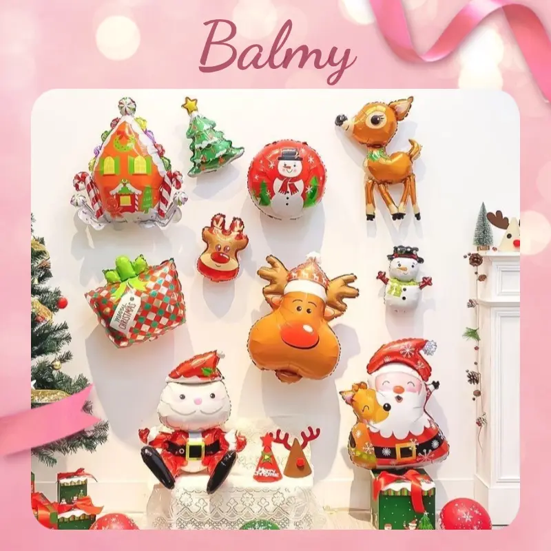 Christmas Mini Aluminum Film Elderly Snowman Cartoon Balloon Decoration Family Gathering School Shopping Mall Decoration Elk Scene Decoration